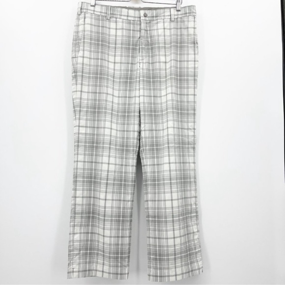 Nike 35x30 Tour Performance Dri-Fit Golf Pants Grey &
White Plaid Trousers - Picture 1 of 6